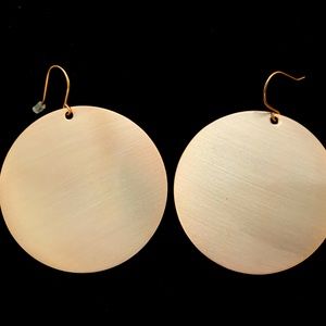 Baublebar earrings Copper colored large thin discs, NWOT